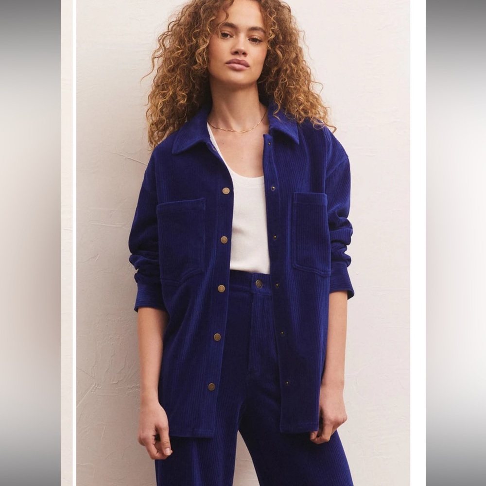 Z Supply Union Knit Cord Jacket - Sapphire Blue - L (matching set available!)